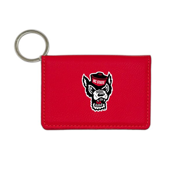 LEATHER I.D. HOLDER RED Wolfhead